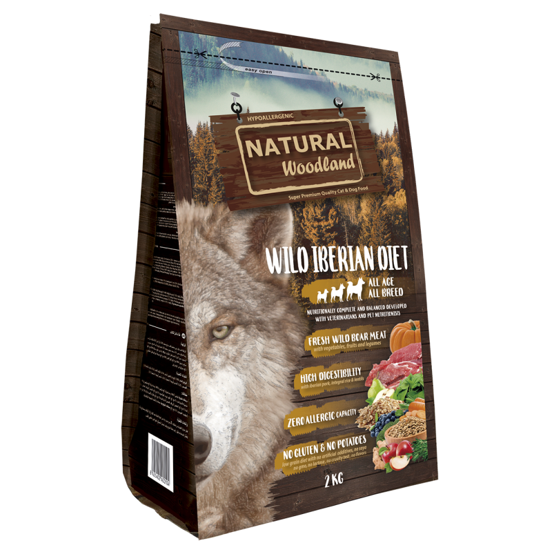 Sac de croquettes Natural Woodland Wild Iberian Diet pour chien Tous Âges hypoallergénique