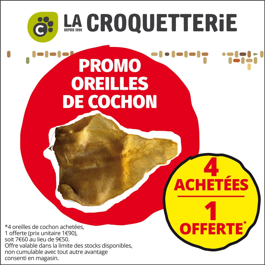 Promo sur les friandises oreilles de cochon !