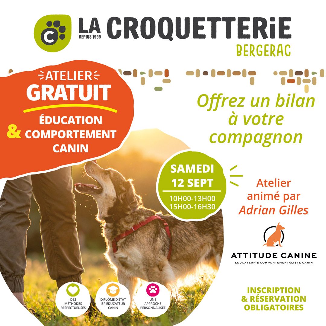 Atelier gratuit Education & Comportement samedi 12 septembre