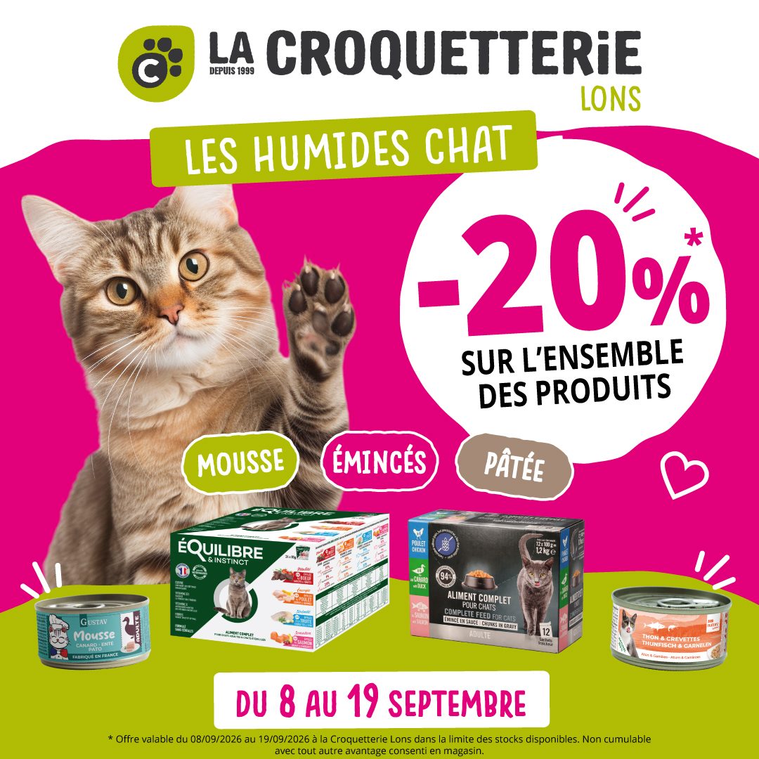 -20% sur les humides chat du 8 au 19 septembre