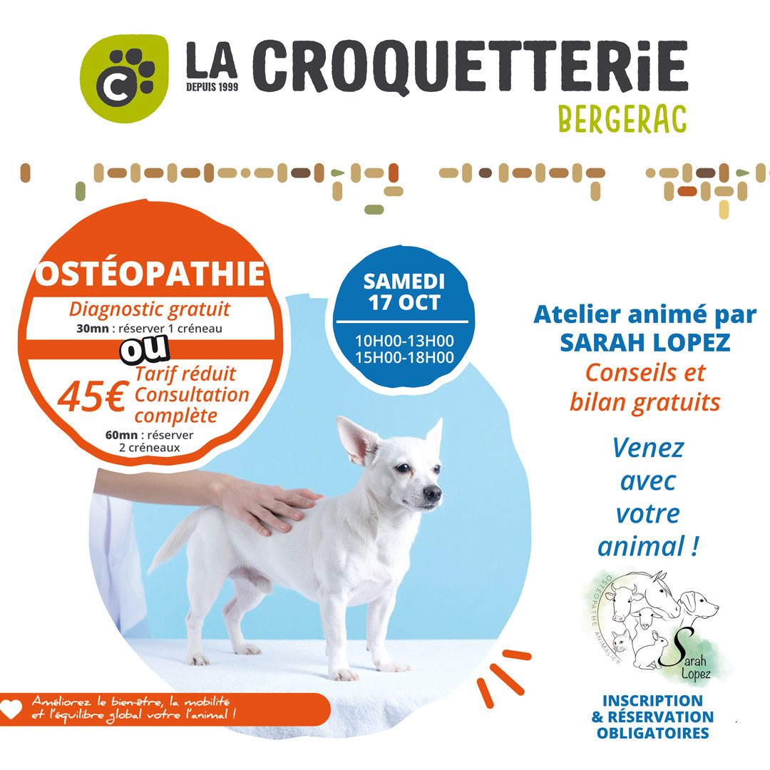 Atelier Ostéopathie samedi 17 octobre
