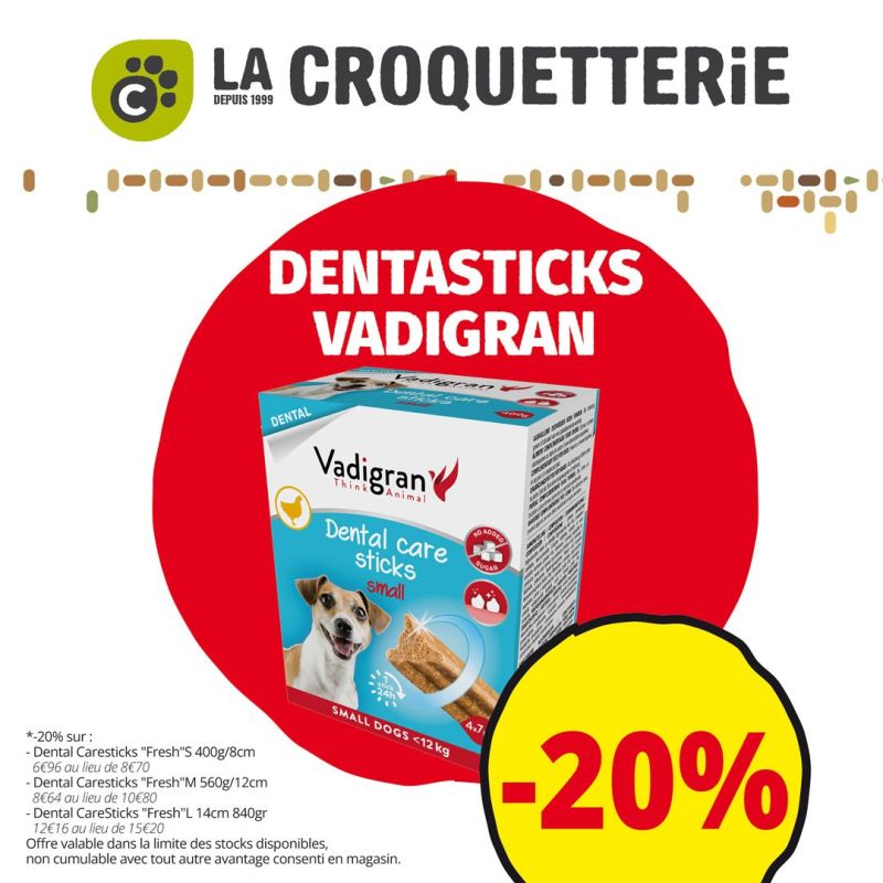 Promo sur les friandises Dentasticks Vadigran