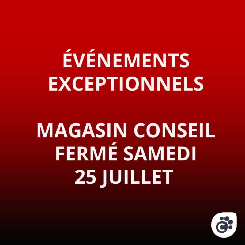 Fermeture exceptionelle